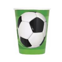 3D Soccer 9oz Paper Cups Pack of 8