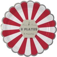 Red Stripe Party Plate, Small