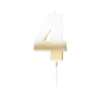 Gold Ombre 4 Number Birthday Candle