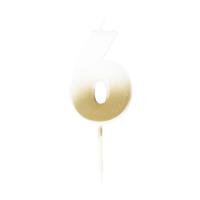 Gold Ombre 6 Number Birthday Candle