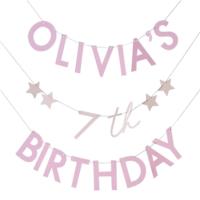 Customisable Pink Happy Birthday Bunting