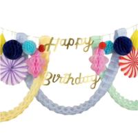 Happy Birthday Honeycomb Garland