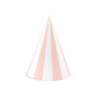 Light Pink Striped Party Hats